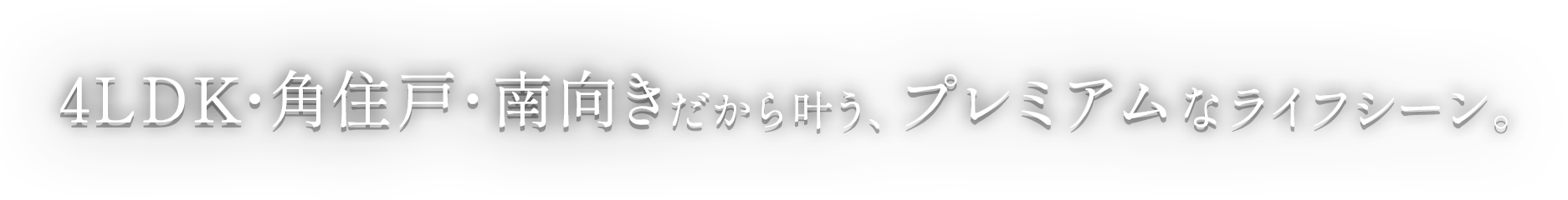 4LDK・角住戸・南向きだから叶う、プレミアムなライフシーン。