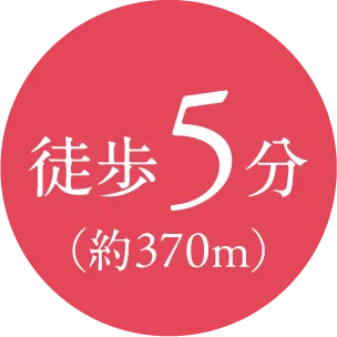 徒歩5分（約370m）