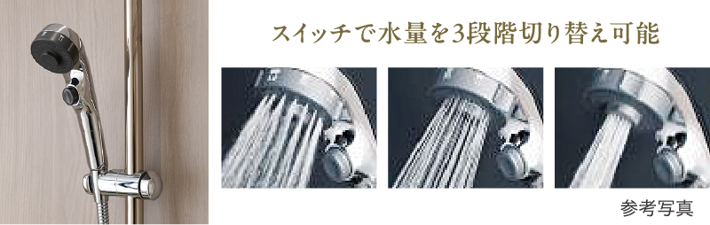 スライドバー付ワンストップ3WAYシャワーヘッド